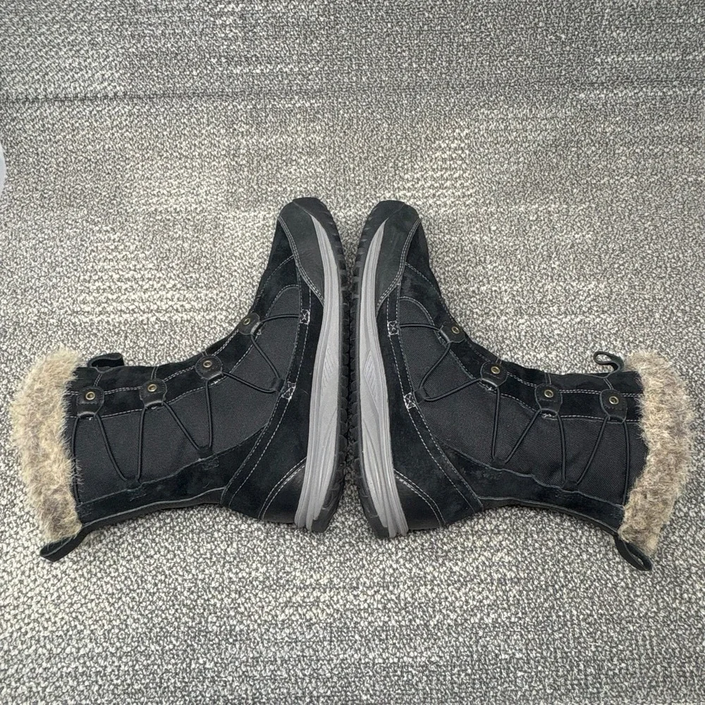Teva Little Cloud Boots Black Waterproof Faux Fur Winter Womens Size 10 1001457